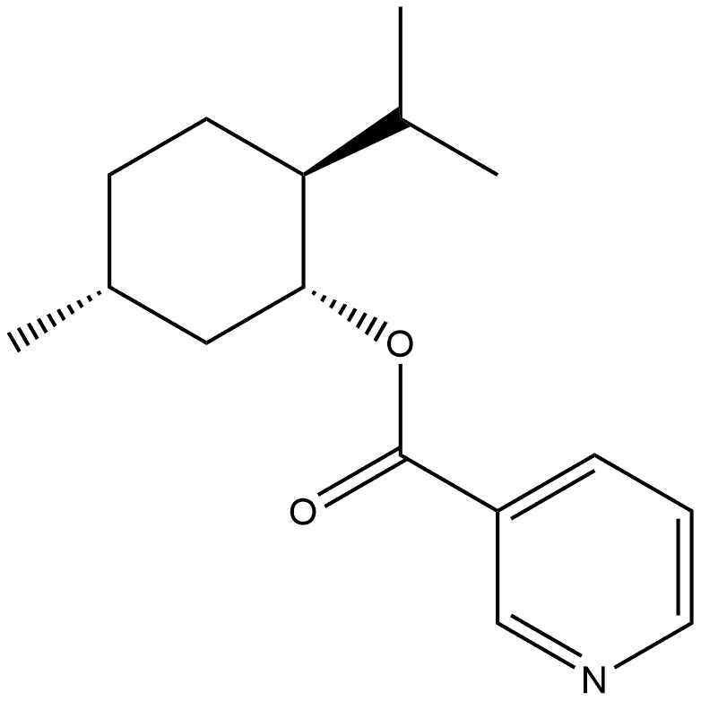 3-Pyridinecarboxylic acid, 5-methyl-2-(1-methylethyl)cyclohexyl ester, (1α,2β,5α)- (9CI) Structure