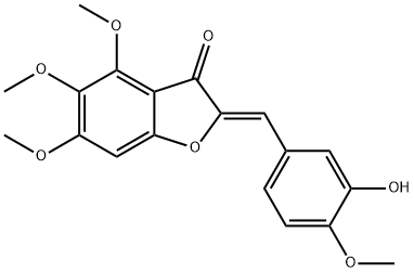 3(2H)-Benzofuranone, 2-[(3-hydroxy-4-methoxyphenyl)methylene]-4,5,6-trimethoxy-, (2Z)- 구조식 이미지