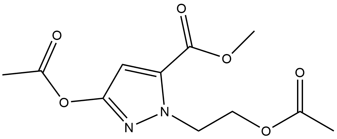 methyl 3-(acetyloxy)-1-[2-(acetyloxy)ethyl]-1H-pyrazole-5-carboxylate Structure