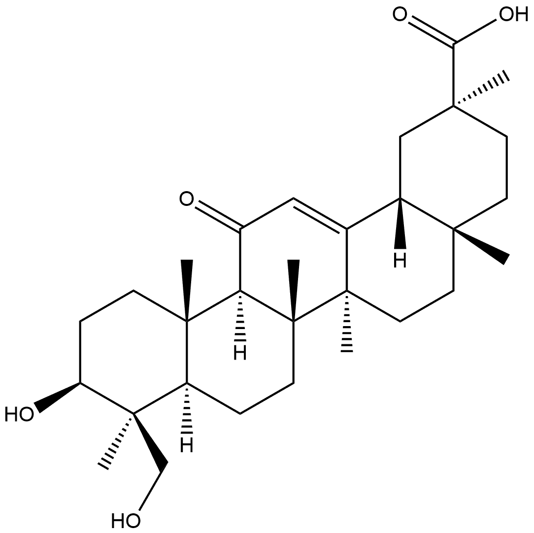 Olean-12-en-29-oic acid, 3,23-dihydroxy-11-oxo-, (3β,4β,20β)- 구조식 이미지