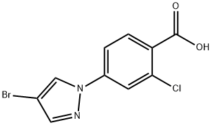 Benzoic acid, 4-(4-bromo-1H-pyrazol-1-yl)-2-chloro- Structure