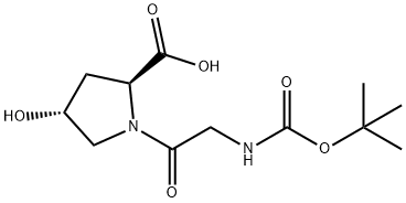 (2S,4R)-1-((tert-Butoxycarbonyl)glycyl)-4-hydroxypyrrolidine-2-carboxylic acid Structure