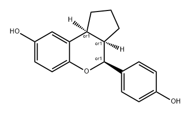 Cyclopenta[c][1]benzopyran-8-ol, 1,2,3,3a,4,9b-hexahydro-4-(4-hydroxyphenyl)-, (3aR,4S,9bS)-rel- Structure