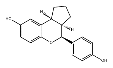 Cyclopenta[c][1]benzopyran-8-ol, 1,2,3,3a,4,9b-hexahydro-4-(4-hydroxyphenyl)-, (3aR,4S,9bS)- 구조식 이미지
