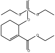 1-Cyclohexene-1-carboxylic acid, 6-[(diethoxyphosphinyl)oxy]-, ethyl ester 구조식 이미지