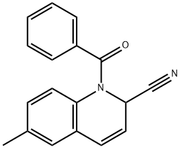 2-Quinolinecarbonitrile, 1-benzoyl-1,2-dihydro-6-methyl- 구조식 이미지