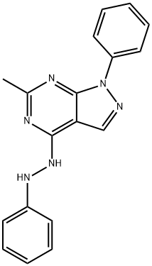 6-Methyl-1-phenyl-4-(2-phenylhydrazinyl)-1H-pyrazolo[3,4-d]pyrimidine 구조식 이미지