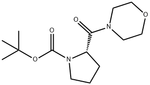 1-Pyrrolidinecarboxylic acid, 2-(4-morpholinylcarbonyl)-, 1,1-dimethylethyl ester, (2S)- Structure