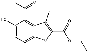 2-Benzofurancarboxylic acid, 4-acetyl-5-hydroxy-3-methyl-, ethyl ester Structure