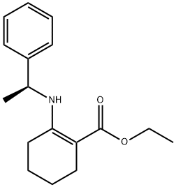 1-Cyclohexene-1-carboxylic acid, 2-[[(1S)-1-phenylethyl]amino]-, ethyl ester 구조식 이미지