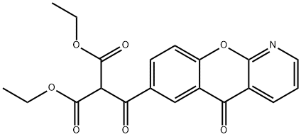 Propanedioic acid, 2-[(5-oxo-5H-[1]benzopyrano[2,3-b]pyridin-7-yl)carbonyl]-, 1,3-diethyl ester Structure