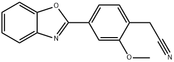 Benzeneacetonitrile, 4-(2-benzoxazolyl)-2-methoxy- Structure