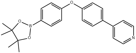 Pyridine, 4-[4-[4-(4,4,5,5-tetramethyl-1,3,2-dioxaborolan-2-yl)phenoxy]phenyl]- Structure