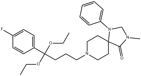 8-(4,4-Diethoxy-4-(4-fluorophenyl)butyl)-3-methyl-1-phenyl-1,3,8-triazaspiro[4.5]decan-4-one 구조식 이미지