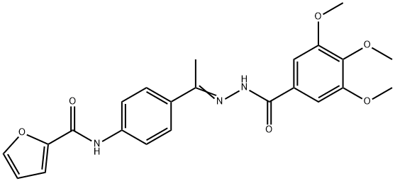 N-[4-[(E)-C-methyl-N-[(3,4,5-trimethoxybenzoyl)amino]carbonimidoyl]phenyl]furan-2-carboxamide Structure