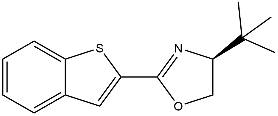 (S)-2-(Benzo[b]thiophen-2-yl)-4-(tert-butyl)-4,5-dihydrooxazole 구조식 이미지