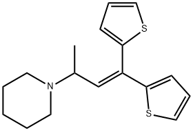 Piperidine, 1-(1-methyl-3,3-di-2-thienyl-2-propen-1-yl)- Structure