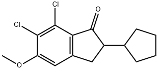 6,7-dichloro-2-cyclopentyl-5-methoxy-2,3-dihydro-1H-inden-1-one 구조식 이미지