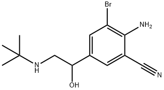 Benzonitrile, 2-amino-3-bromo-5-[2-[(1,1-dimethylethyl)amino]-1-hydroxyethyl]- 구조식 이미지