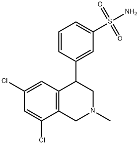 Benzenesulfonamide, 3-(6,8-dichloro-1,2,3,4-tetrahydro-2-methyl-4-isoquinolinyl)- Structure