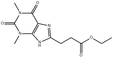 Ethyl 3-(1,3-dimethyl-2,6-dioxo-2,3,6,7-tetrahydro-1H-purin-8-yl)propanoate 구조식 이미지
