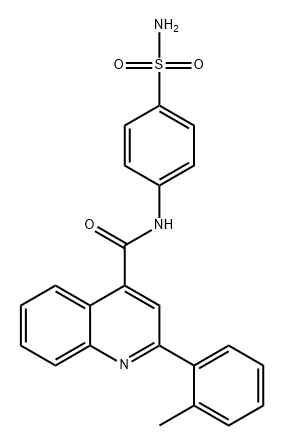 4-Quinolinecarboxamide, N-[4-(aminosulfonyl)phenyl]-2-(2-methylphenyl)- 구조식 이미지