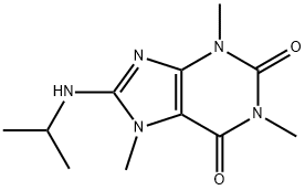 8-(Isopropylamino)-1,3,7-trimethyl-3,7-dihydro-1H-purine-2,6-dione 구조식 이미지