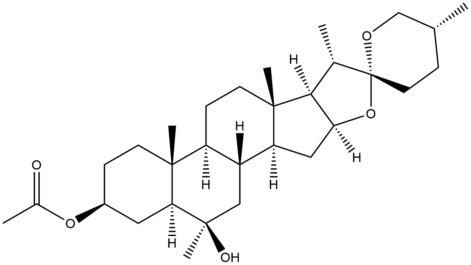 Spirostan-3,6-diol, 6-methyl-, 3-acetate, (3β,5α,6β,25R)- (9CI) 구조식 이미지