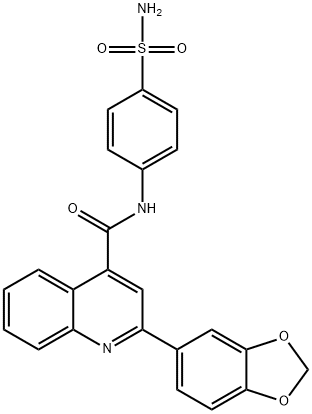 4-Quinolinecarboxamide, N-[4-(aminosulfonyl)phenyl]-2-(1,3-benzodioxol-5-yl)- Structure