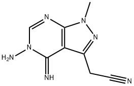 2-(5-Amino-4-imino-1-methyl-4,5-dihydro-1H-pyrazolo[3,4-d]pyrimidin-3-yl)acetonitrile Structure