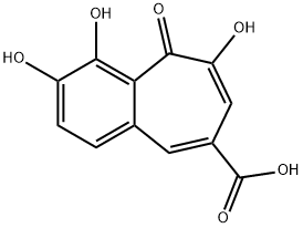 5H-Benzocycloheptene-8-carboxylic acid, 3,4,6-trihydroxy-5-oxo- Structure