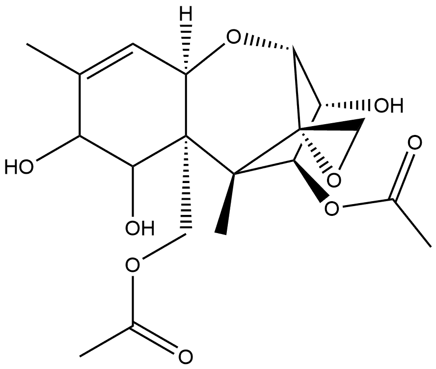 12,13-Epoxytrichothec-9-ene-3α,4β,7,8,15-pentol 4,15-diacetate 구조식 이미지