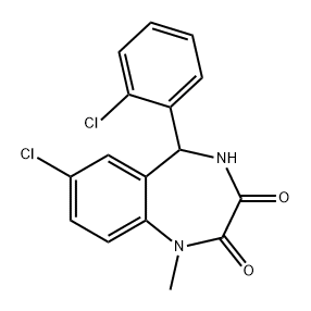 1H-1,4-Benzodiazepine-2,3-dione, 7-chloro-5-(2-chlorophenyl)-4,5-dihydro-1-methyl- Structure