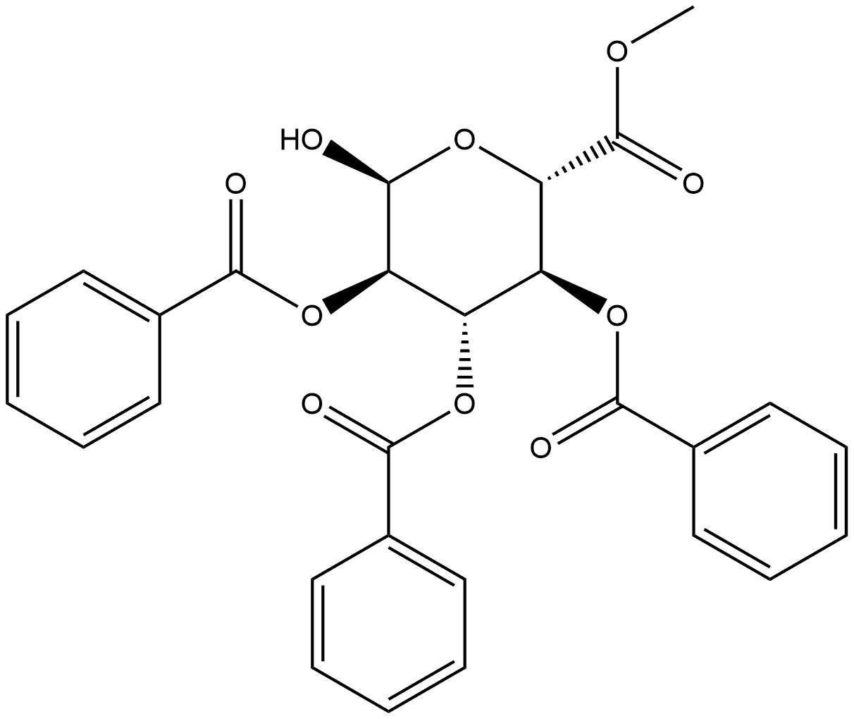 α-D-Glucopyranuronic acid, methyl ester, 2,3,4-tribenzoate Structure