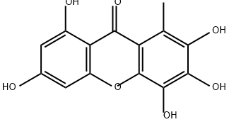 9H-Xanthen-9-one, 2,3,4,6,8-pentahydroxy-1-methyl- Structure