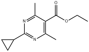 5-Pyrimidinecarboxylic acid, 2-cyclopropyl-4,6-dimethyl-, ethyl ester Structure