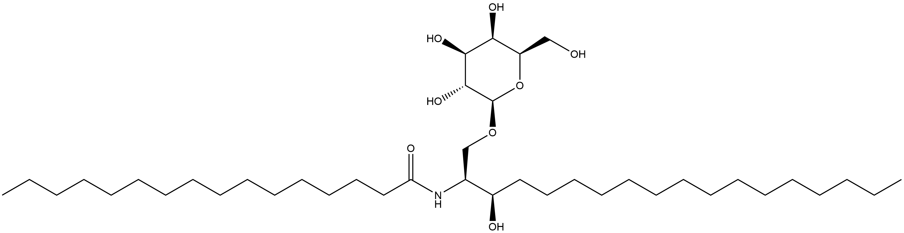 Hexadecanamide, N-[(1S,2R)-1-[(β-D-galactopyranosyloxy)methyl]-2-hydroxyheptadecyl]- Structure