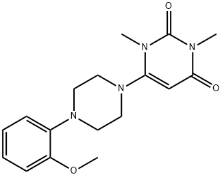 2,4(1H,3H)-Pyrimidinedione, 6-[4-(2-methoxyphenyl)-1-piperazinyl]-1,3-dimethyl- 구조식 이미지