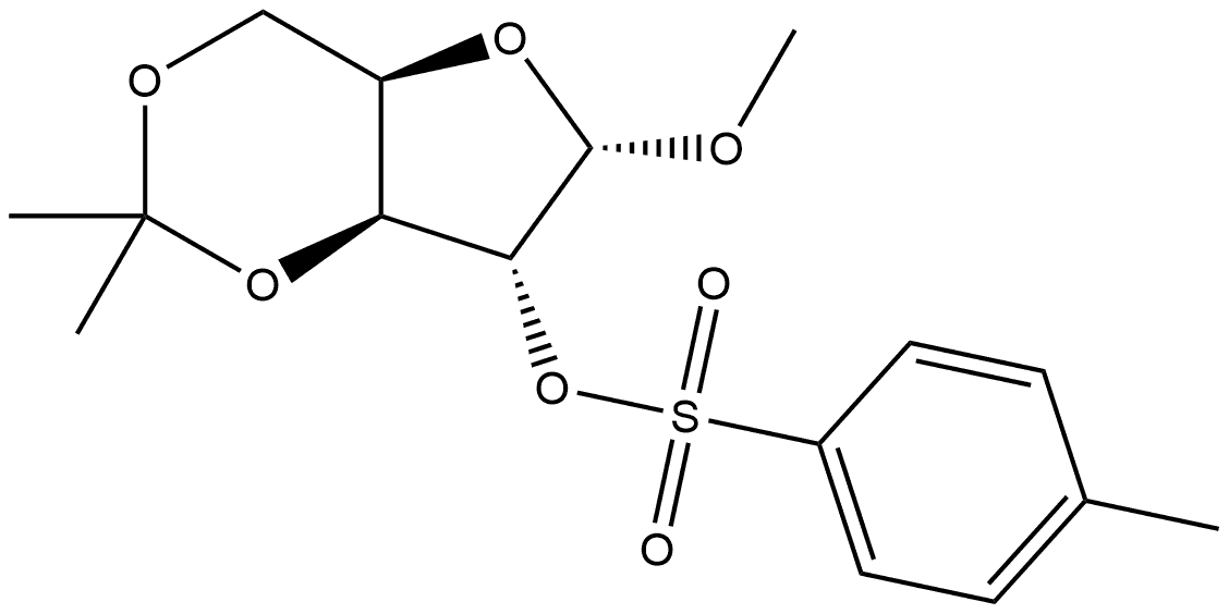 α-D-Xylofuranoside, methyl 3,5-O-(1-methylethylidene)-, 2-(4-methylbenzenesulfonate) 구조식 이미지