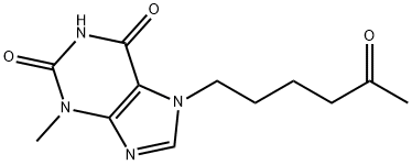 1H-Purine-2,6-dione, 3,7-dihydro-3-methyl-7-(5-oxohexyl)- Structure