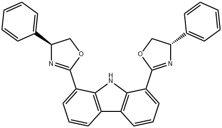 9H-Carbazole, 1,8-bis[(4S)-4,5-dihydro-4-phenyl-2-oxazolyl]- 구조식 이미지