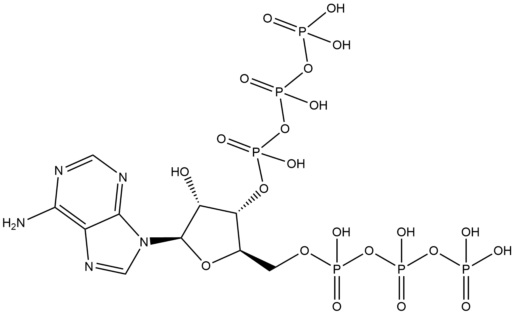 Adenosine 3'-(tetrahydrogen triphosphate), 5'-(tetrahydrogen triphosphate) (9CI) Structure