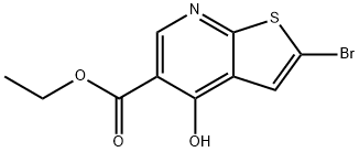 Thieno[2,3-b]pyridine-5-carboxylic acid, 2-bromo-4-hydroxy-, ethyl ester Structure