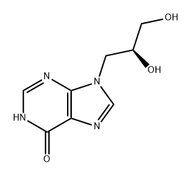 6H-Purin-6-one, 9-[(2S)-2,3-dihydroxypropyl]-1,9-dihydro- Structure