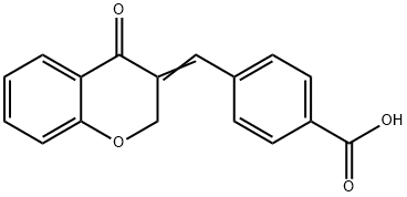 Benzoic acid, 4-[(4-oxo-2H-1-benzopyran-3(4H)-ylidene)methyl]- Structure