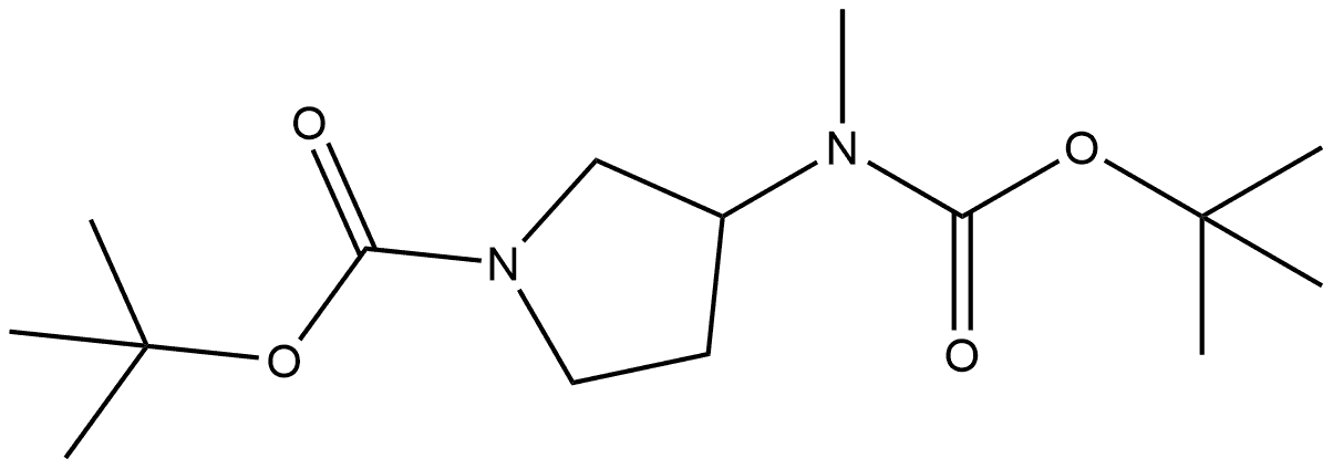 1-Pyrrolidinecarboxylic acid, 3-[[(1,1-dimethylethoxy)carbonyl]methylamino]-, 1,1-dimethylethyl ester Structure