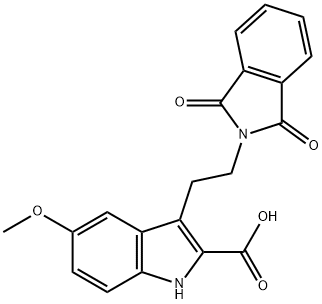 1H-Indole-2-carboxylic acid, 3-[2-(1,3-dihydro-1,3-dioxo-2H-isoindol-2-yl)ethyl]-5-methoxy- Structure