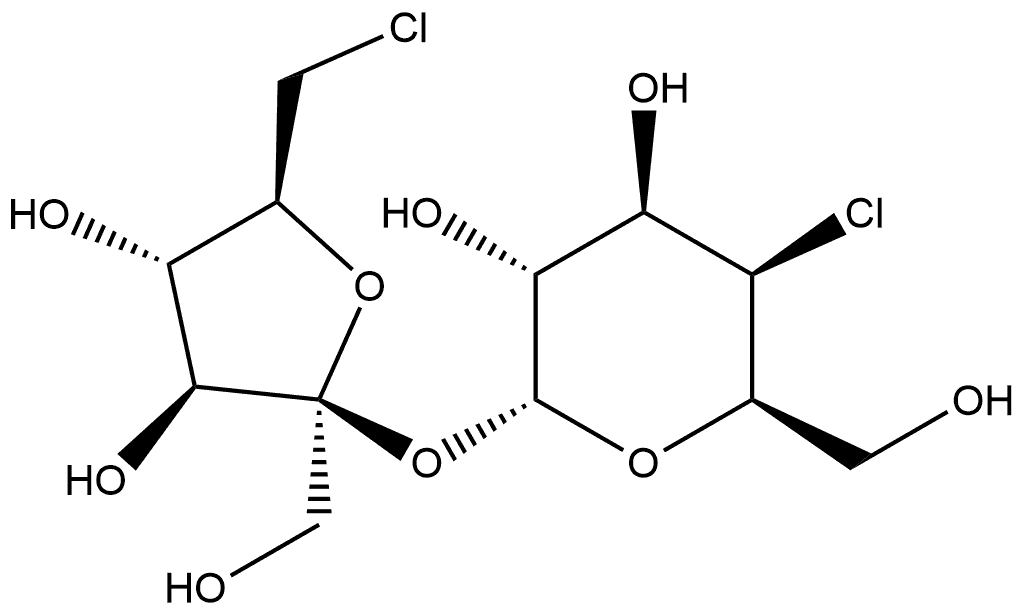 α-D-Galactopyranoside, 6-chloro-6-deoxy-β-D-fructofuranosyl 4-chloro-4-deoxy- Structure