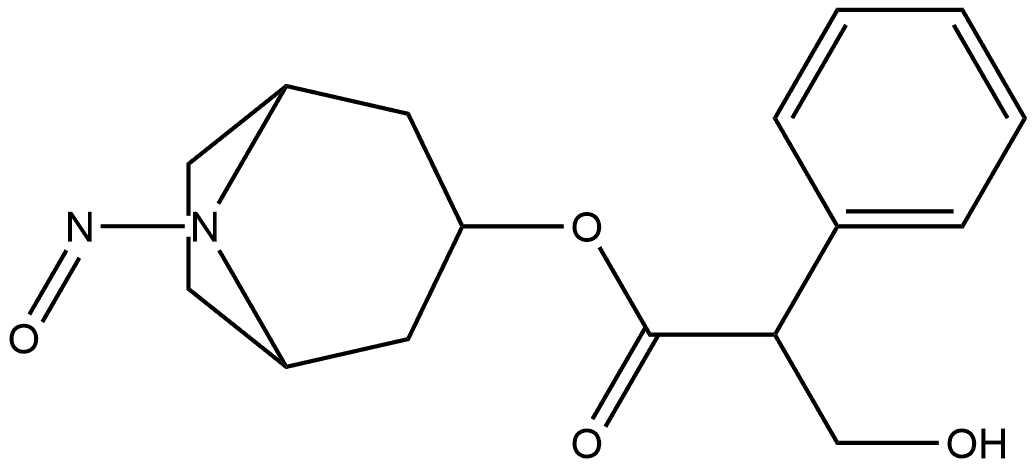 Benzeneacetic acid, α-(hydroxymethyl)-, (3-endo)-8-nitroso-8-azabicyclo[3.2.1]oct-3-yl ester Structure