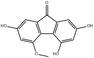 9H-Fluoren-9-one, 2,4,7-trihydroxy-5-methoxy- Structure